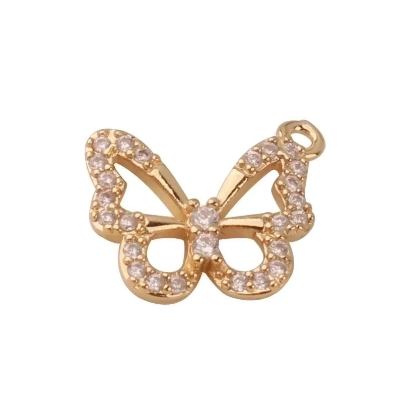 1 Piece Cute Simple Style Rabbit Bear Butterfly Copper Inlay Pendant Jewelry Accessories