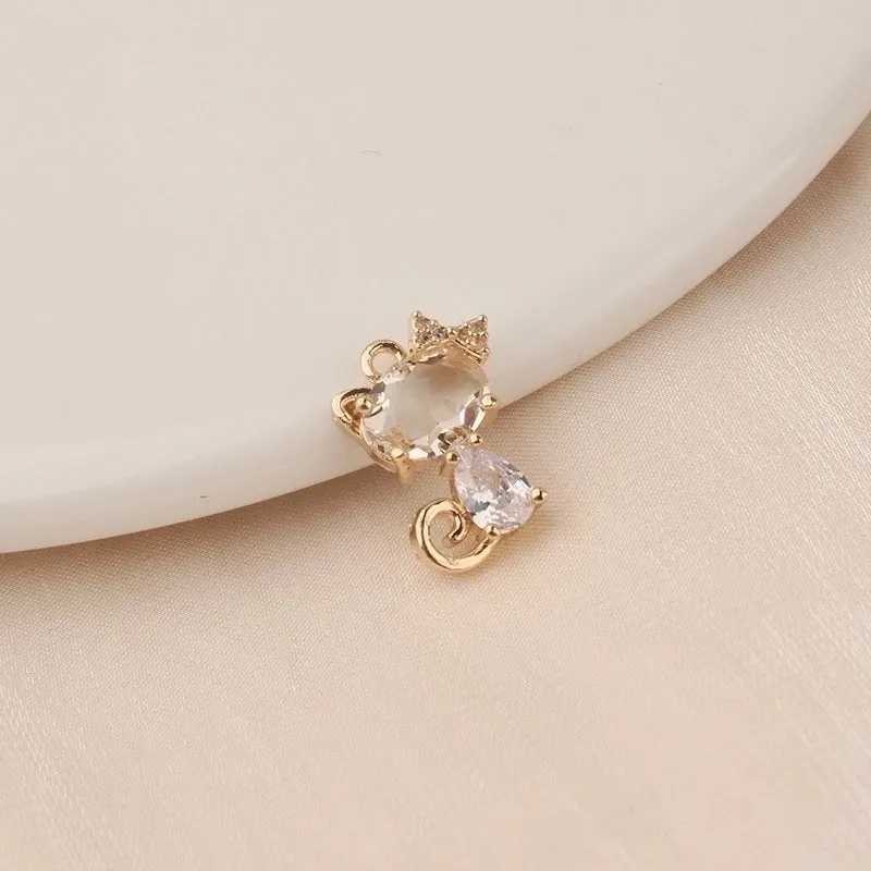 1 Piece Cute Simple Style Rabbit Bear Butterfly Copper Inlay Pendant Jewelry Accessories