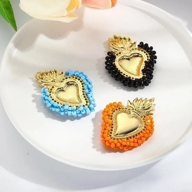1 Piece Simple Style Heart Shape Zinc Alloy Plating Inlay Pendant Jewelry Accessories