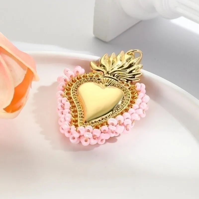 1 Piece Simple Style Heart Shape Zinc Alloy Plating Inlay Pendant Jewelry Accessories