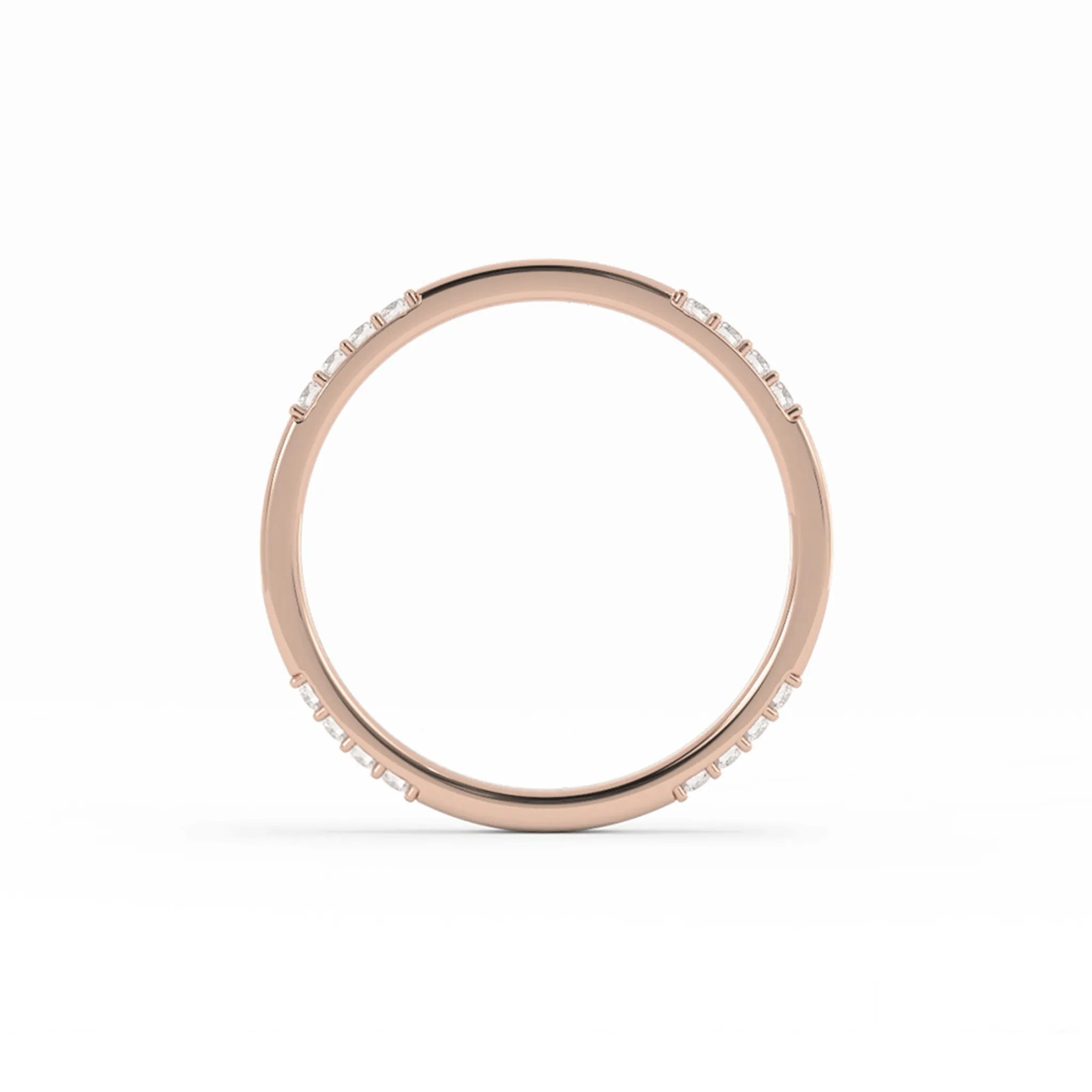 10K Rose Gold Round 16 Grouped Natural Diamond Wedding Band