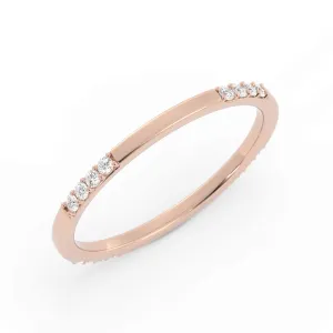 10K Rose Gold Round 16 Grouped Natural Diamond Wedding Band