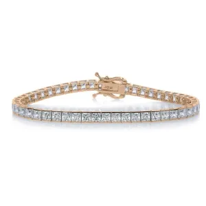 13.25ct. Princess Tennis Bracelet in Rose Gold