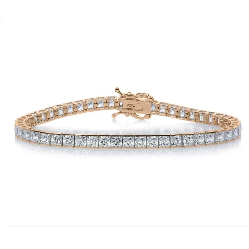 13.25ct. Princess Tennis Bracelet in Rose Gold