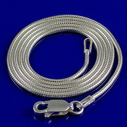 1.5mm Italian Round Snake Chain 925 Sterling Silver, 24 inches