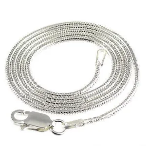 1.5mm Italian Round Snake Chain 925 Sterling Silver, 24 inches