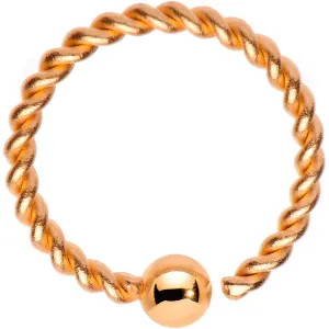 16 Gauge 3/8" Rose Gold Tone IP So Twisted Captive Style Seamless Ring