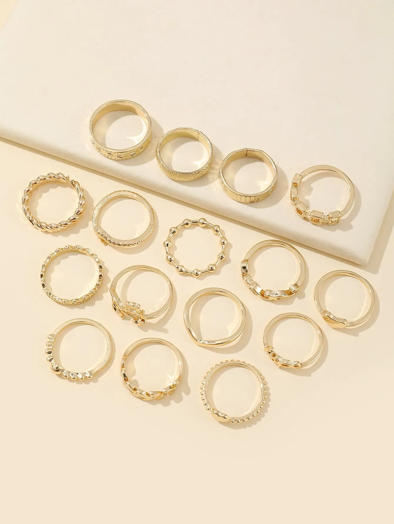 16pcs Star & Heart Ring