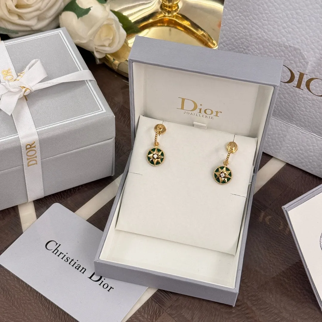 18k Gold Octagonal Diamond Jewel Earrings EHC93