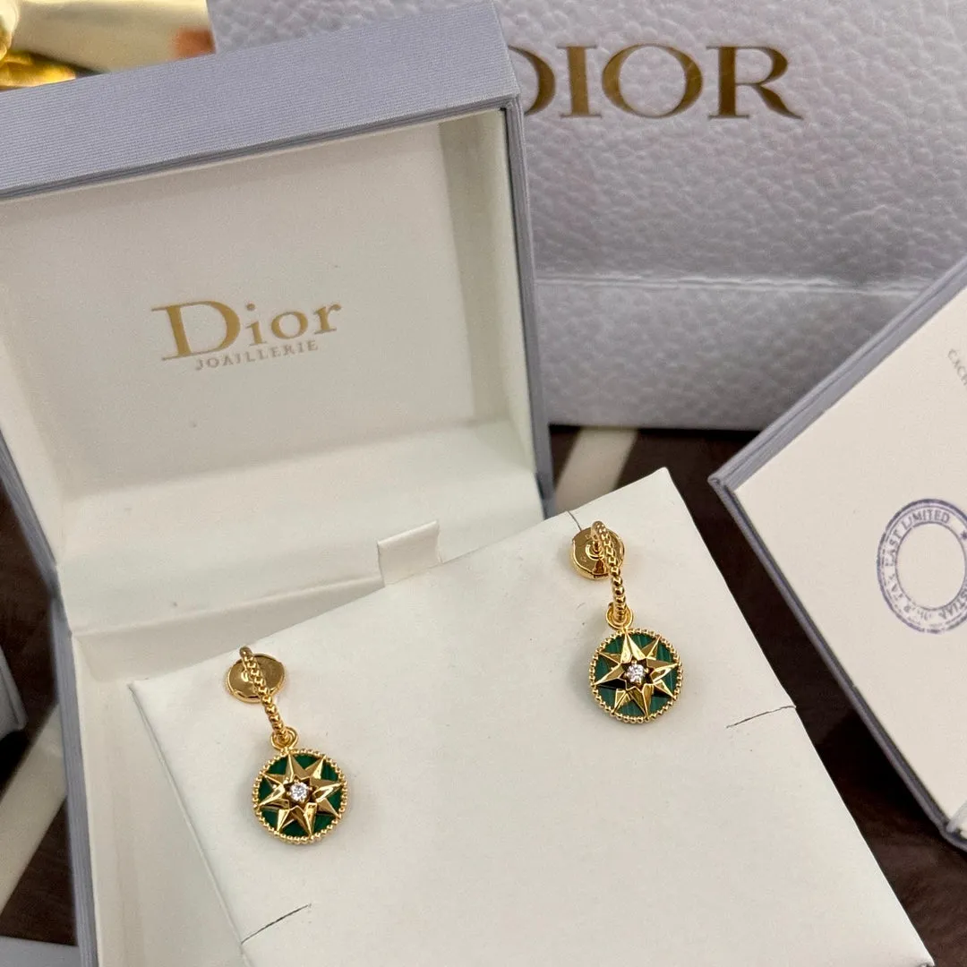 18k Gold Octagonal Diamond Jewel Earrings EHC93
