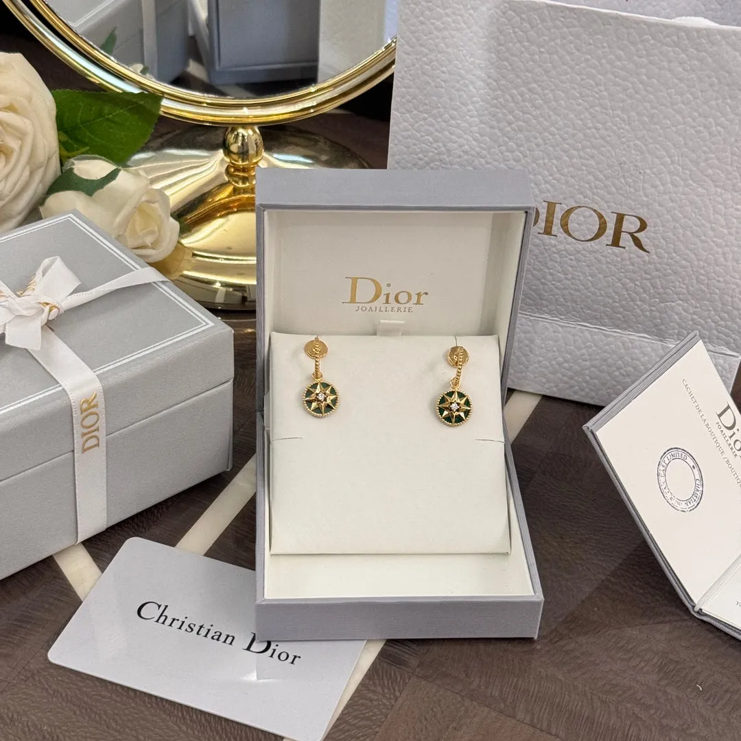 18k Gold Octagonal Diamond Jewel Earrings EHC93