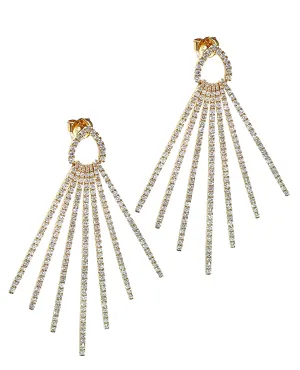 18K Yellow Gold Dramatic "Fan" Earrings