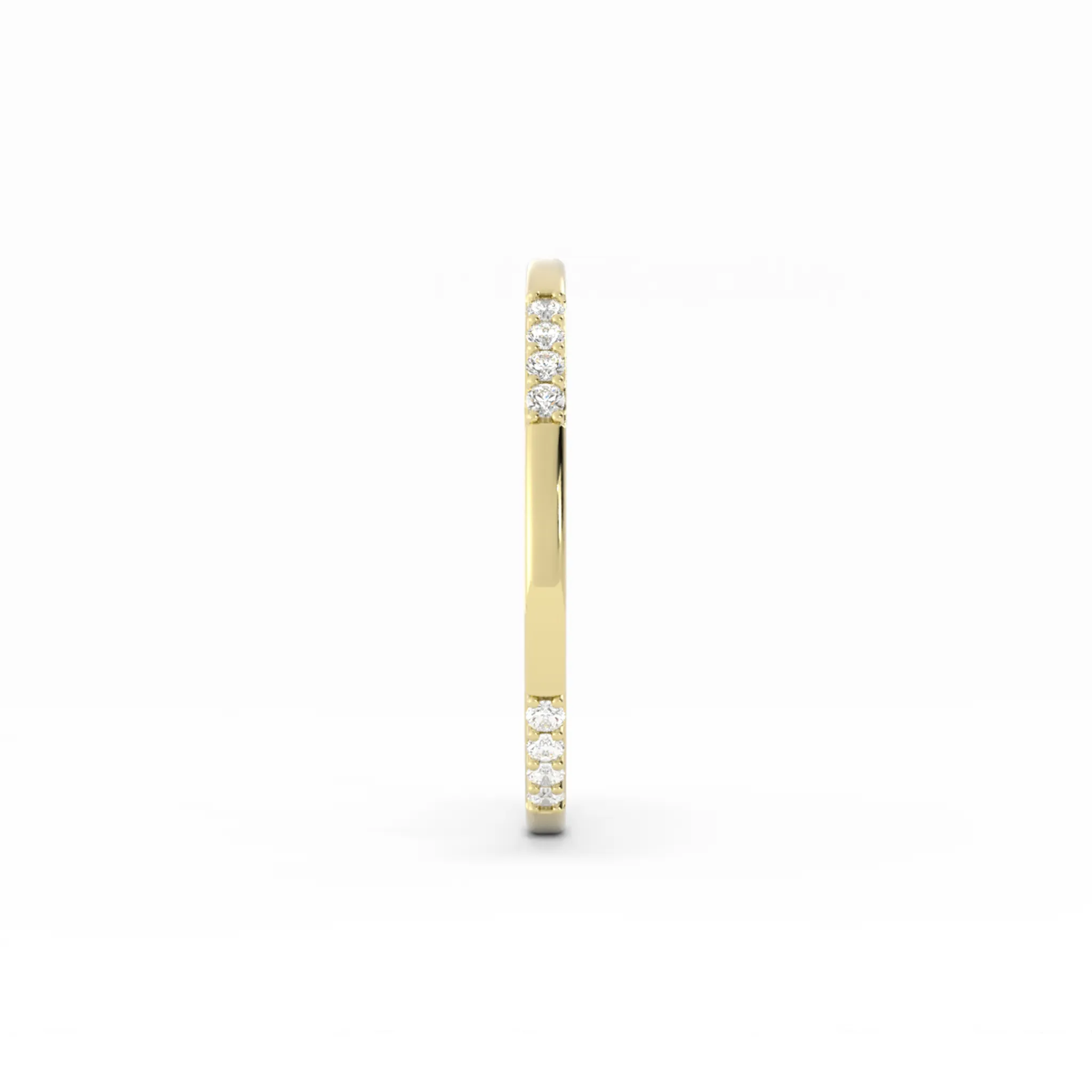 18K Yellow Gold Round 16 Grouped Natural Diamond Wedding Band