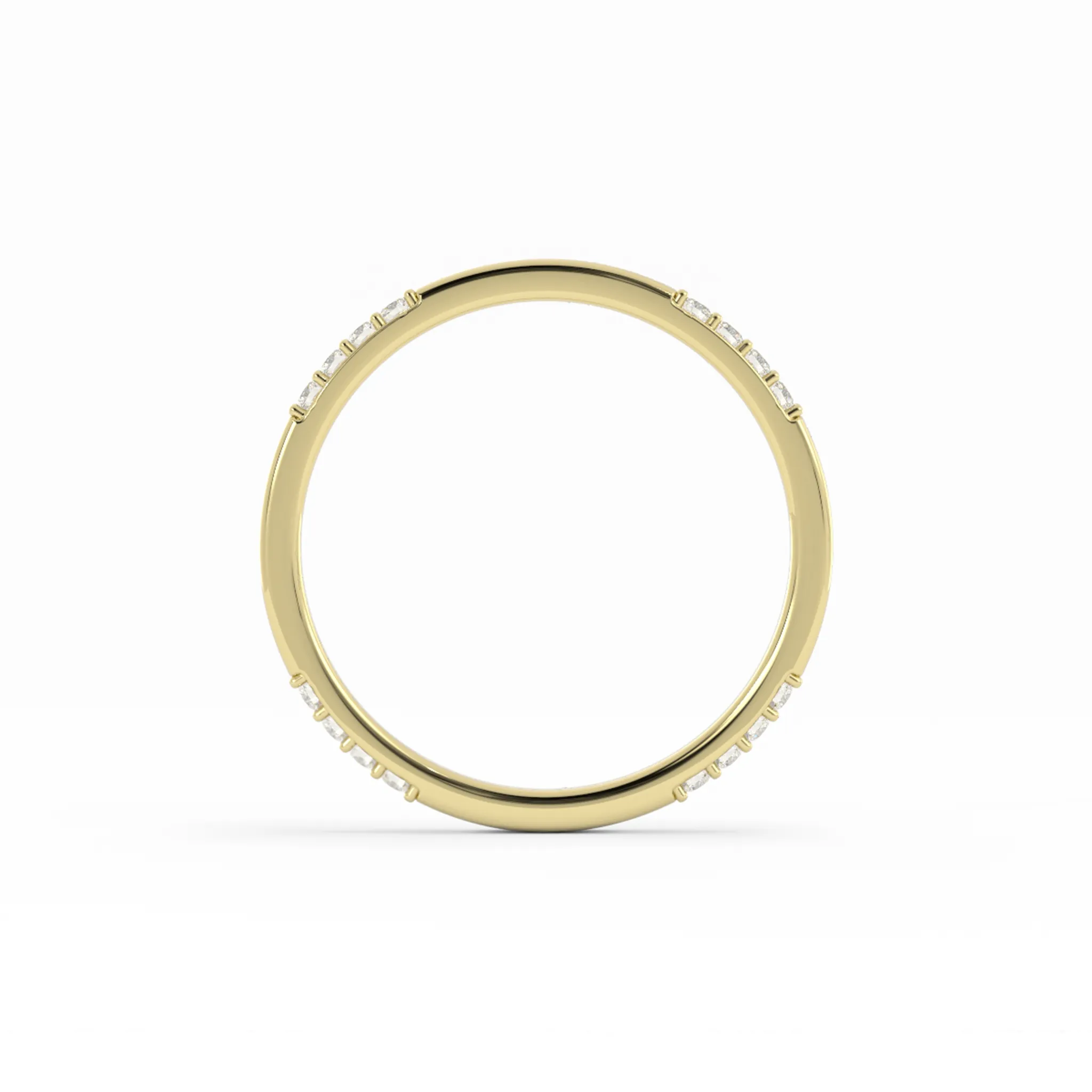 18K Yellow Gold Round 16 Grouped Natural Diamond Wedding Band
