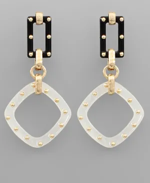 2 Linked Square Earrings
