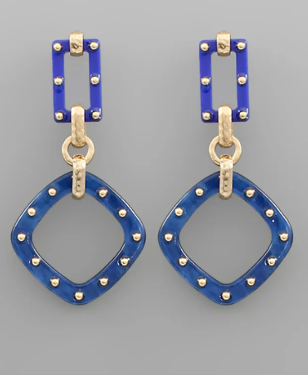 2 Linked Square Earrings