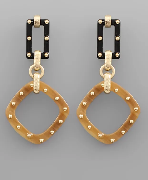 2 Linked Square Earrings