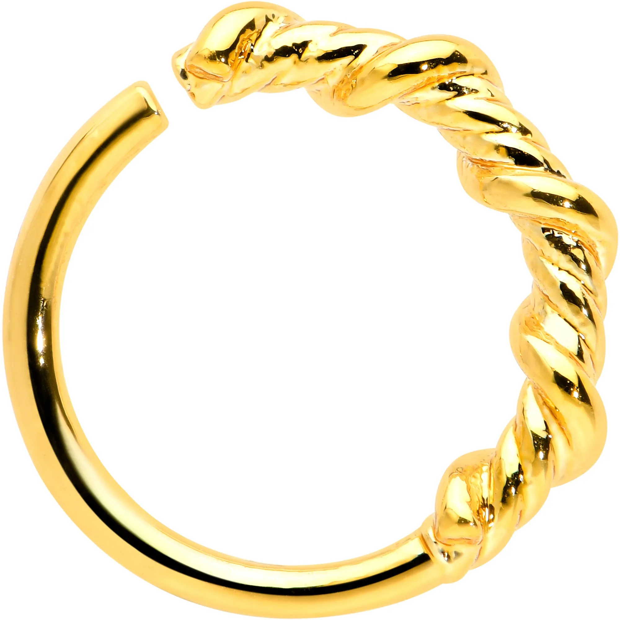 20 Gauge 5/16 Gold Tone Wicked Wire Seamless Nose Hoop