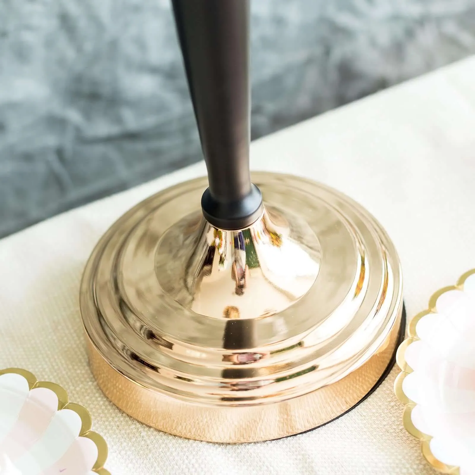 5-Arm Metal Tealight Candelabra Gold/Black 25" - Stylish Table Centerpiece for Events