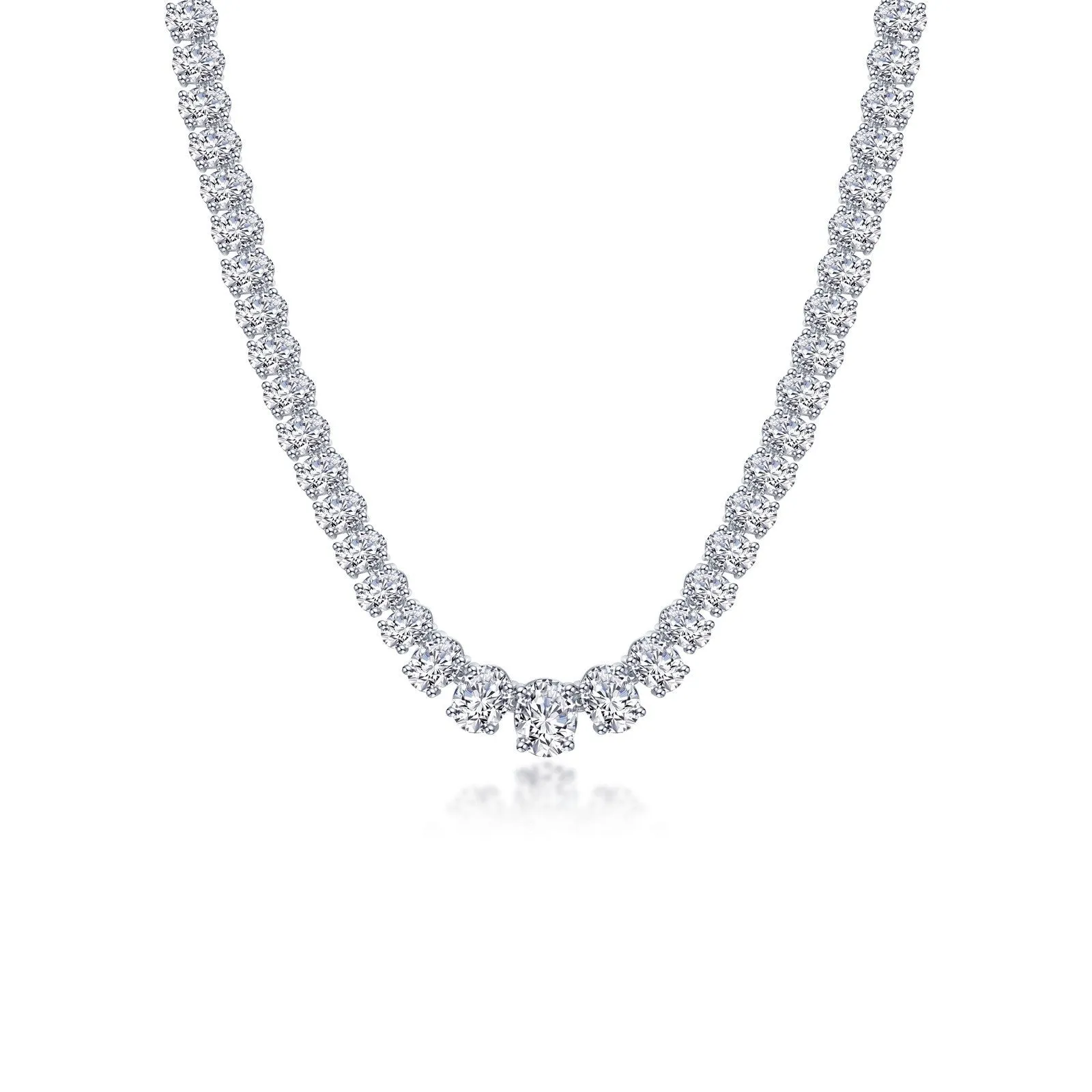 59 CTW Graduated Tennis Necklace N0316CLP16