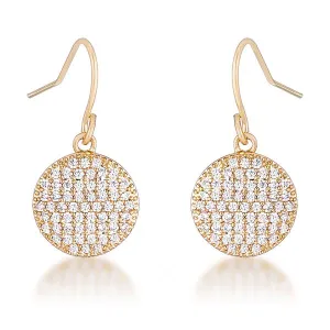 .6 Ct Elegant CZ Gold Plated Disk Earrings