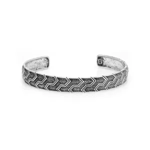 925 Opulent Patterned Sterling Silver Oxidised Cuff