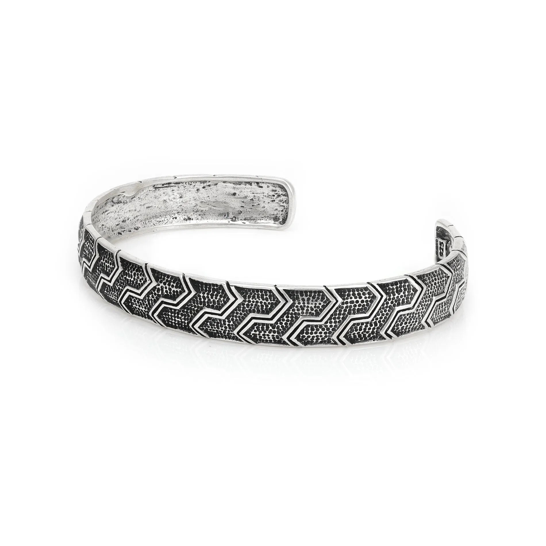 925 Opulent Patterned Sterling Silver Oxidised Cuff