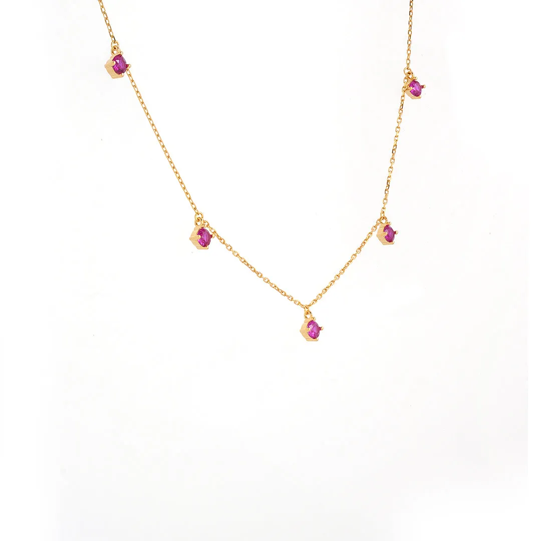 925 Sterling Silver Majestic Magenta Necklace