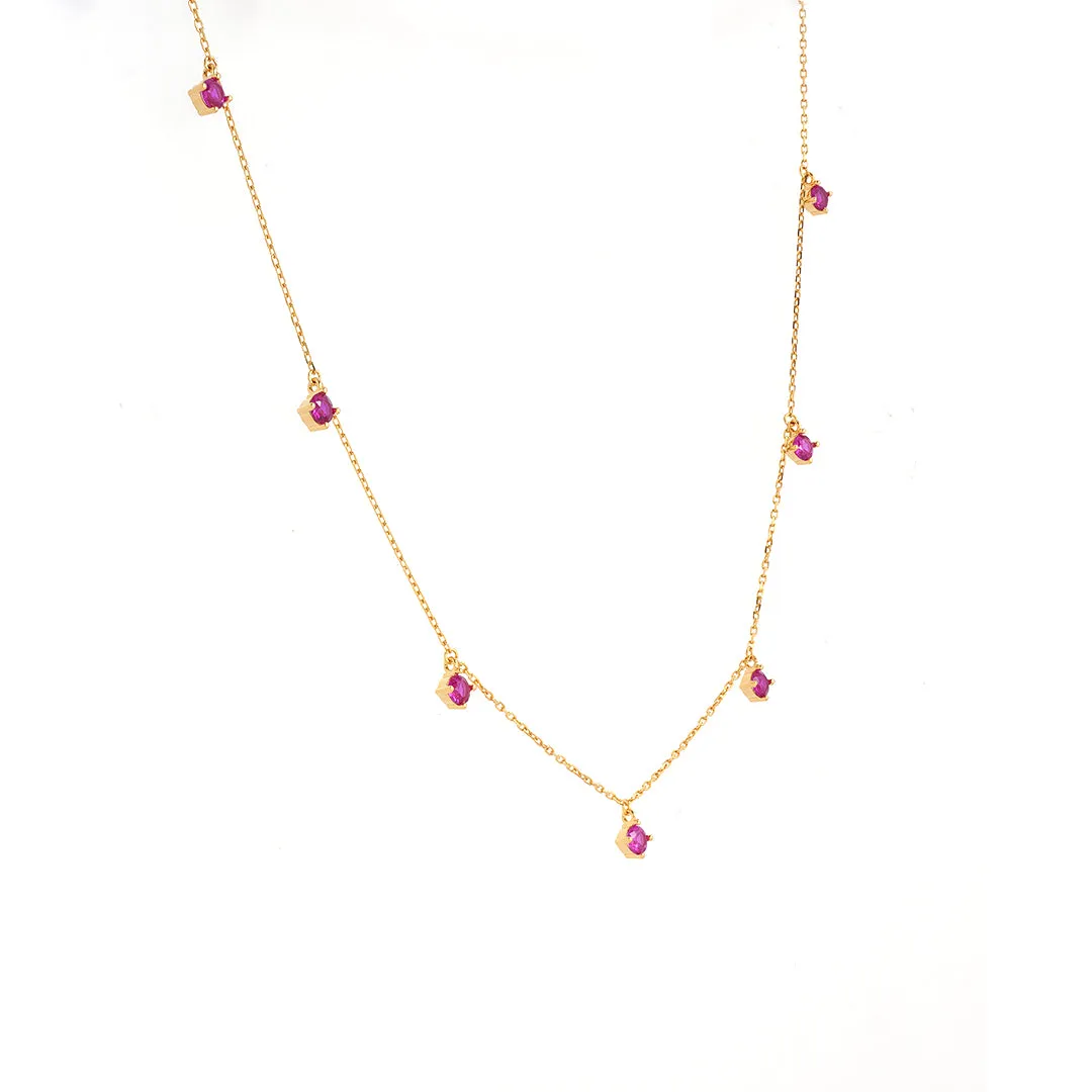 925 Sterling Silver Majestic Magenta Necklace