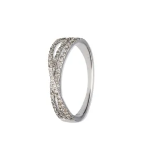 9ct White Gold Cross Over Channel Diamond Ring (0.47ct)