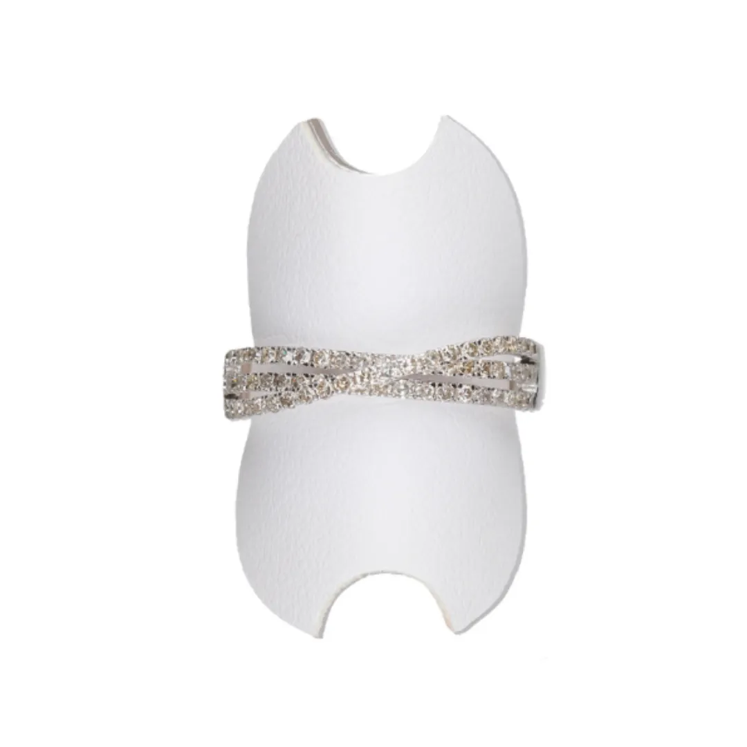 9ct White Gold Cross Over Channel Diamond Ring (0.47ct)