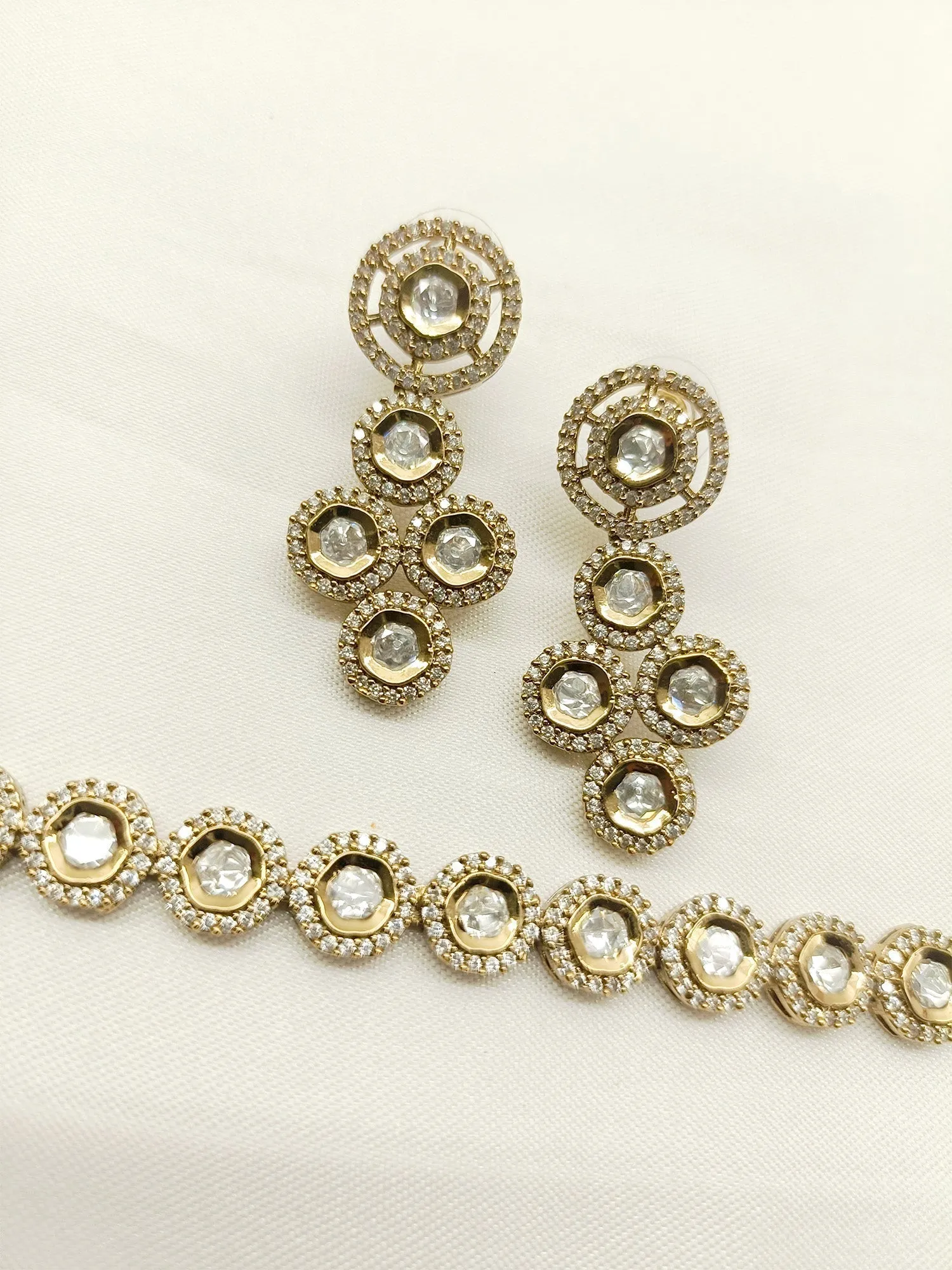 Anahita White Polki Necklace Set