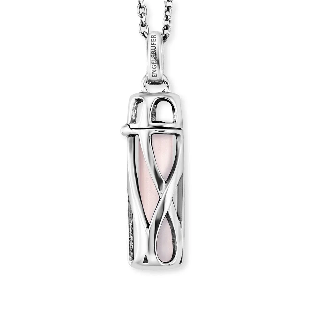 Angel Whisperer Rose Quartz Powerful Stone Necklace ERN-HEAL-RQ-S