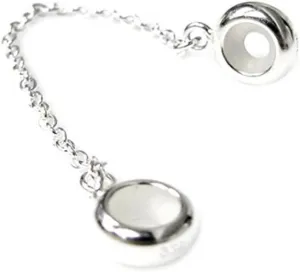ARTCHARM .925 Sterling Silver Stopper Safety Chain Bead Charm for European Charm Bracelets