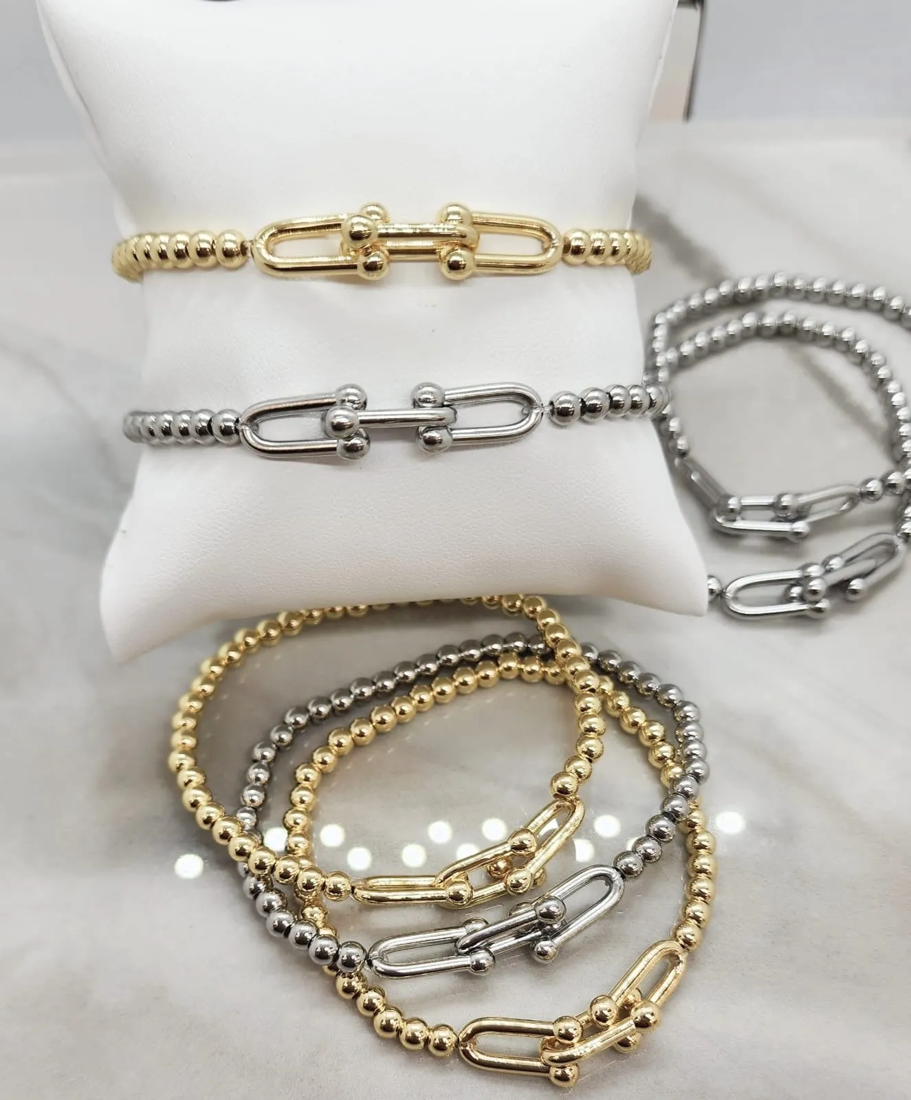 Beaded Bracelet with Carabiner