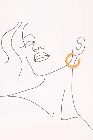 Beaded Hoops in Tangerine