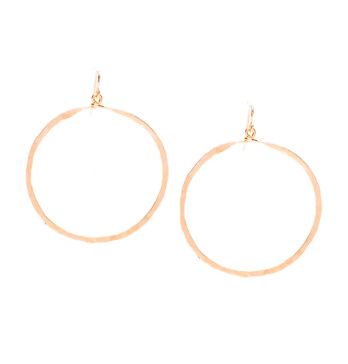 Bella New Hammered Round Gold Earrings