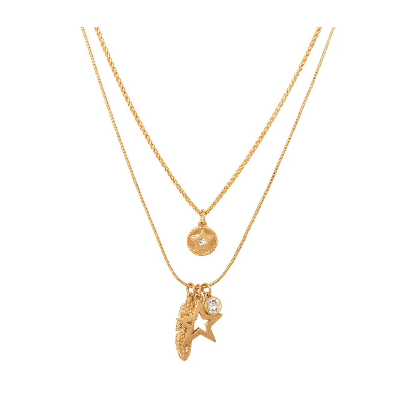 Bibi Bijoux Celestial Feather Layered Necklace
