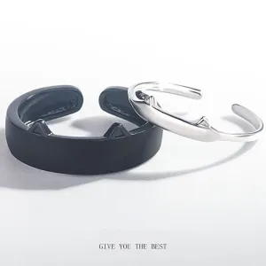 Black and White Cat Couple Rings