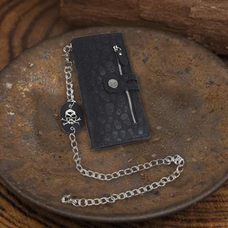 Black Crossbone Skull Multi-Purpose Punk Wallet