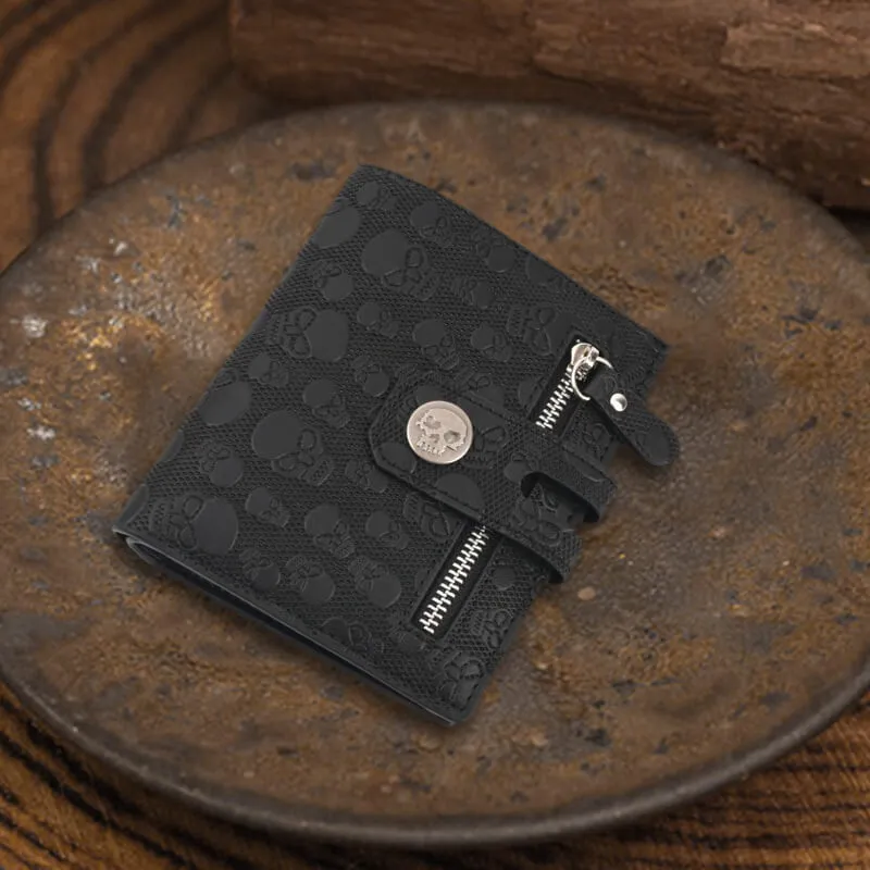 Black Crossbone Skull Multi-Purpose Punk Wallet