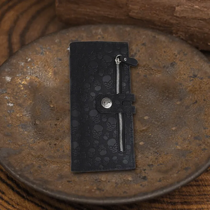Black Crossbone Skull Multi-Purpose Punk Wallet