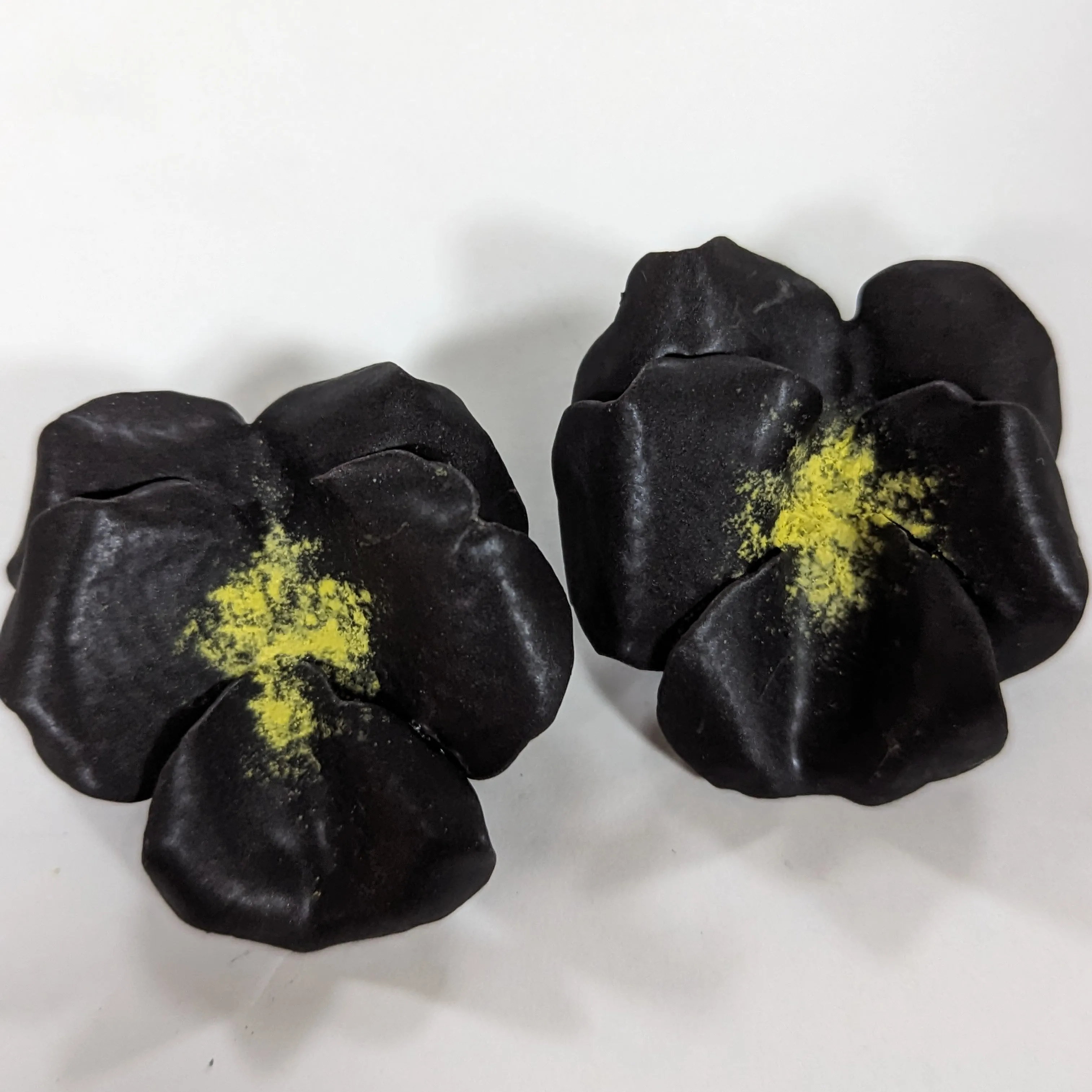Black Pansy Earrings