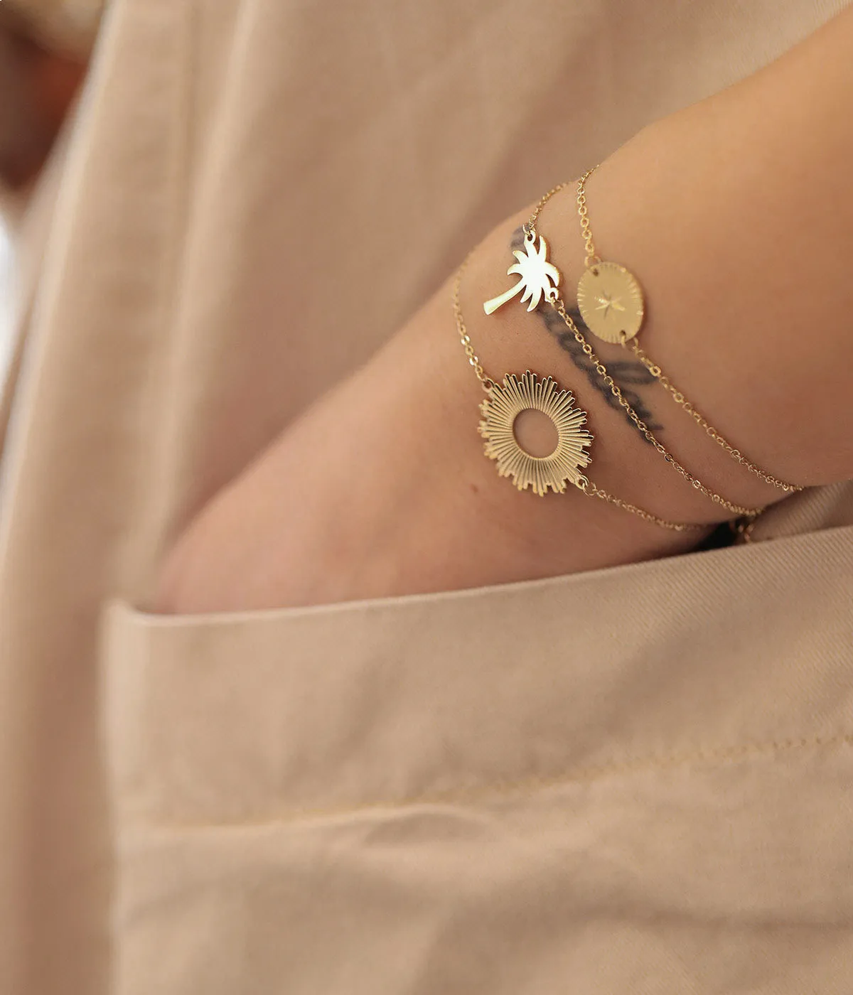 Bracelet Soleil (Acier doré)