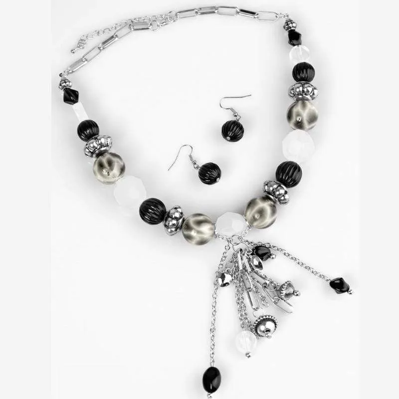 Break a Leg Black & White Blockbuster Necklace