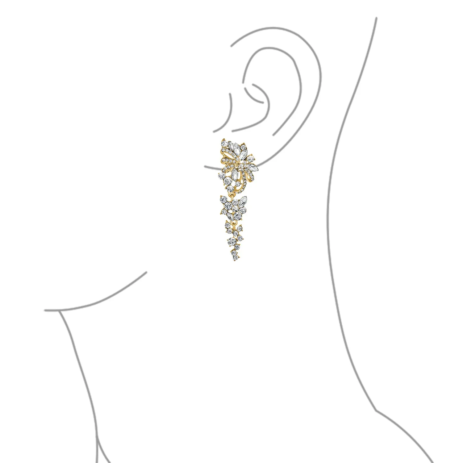 Bridal Wedding Dangle Earrings Crystal Flower Bow Chandelier Pink or Silver