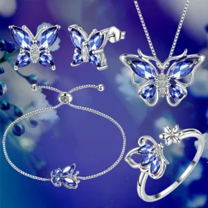 Butterfly Birthstone Jewelry Set