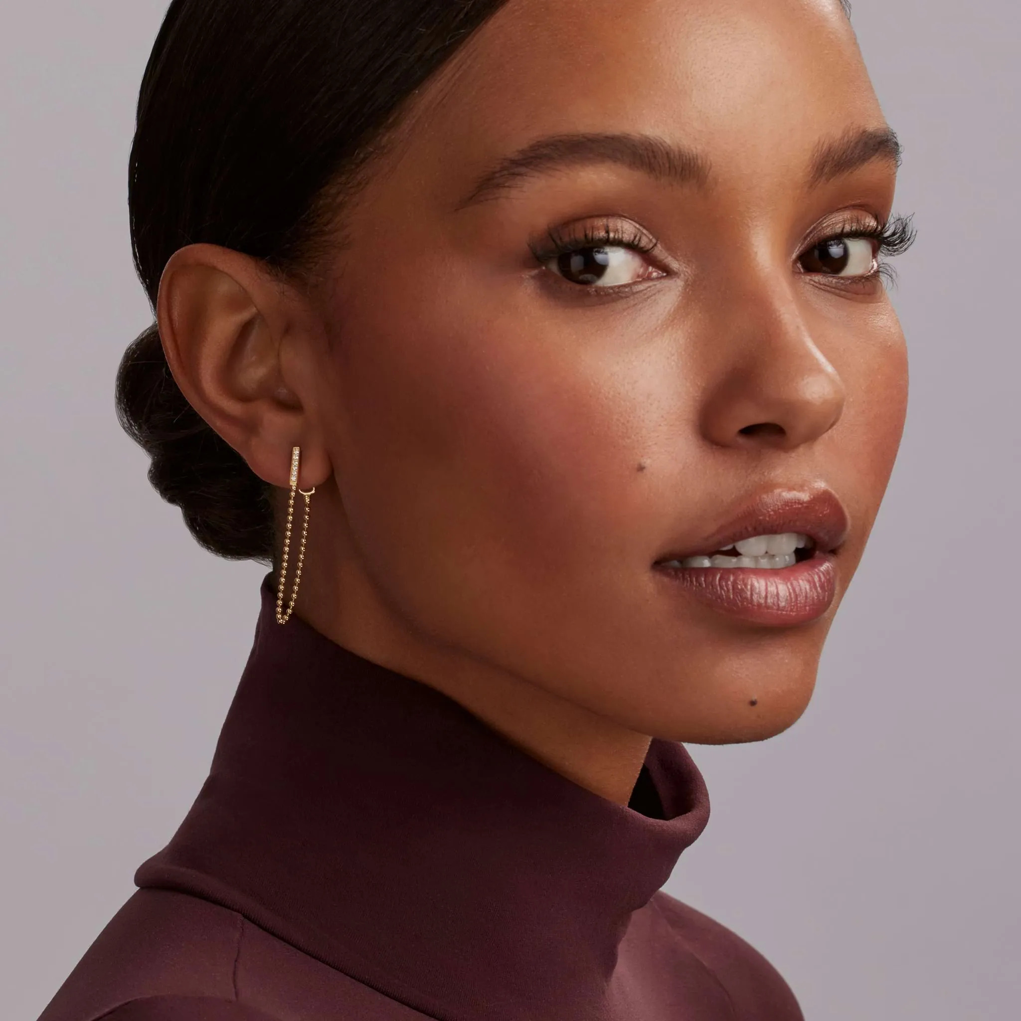 Caviar Gold 18K Gold and Diamond Drop Earrings