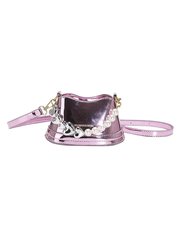 Chains Contrast Color Shiny Bag