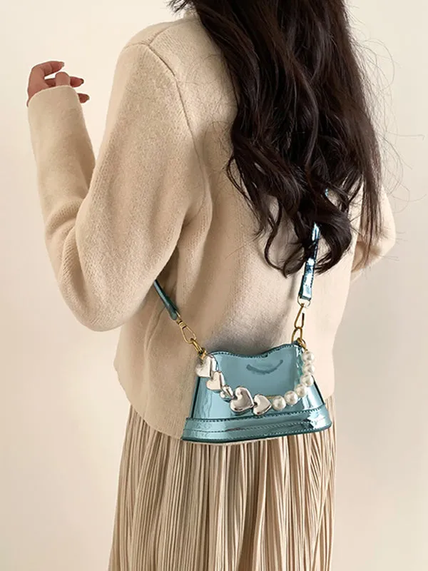 Chains Contrast Color Shiny Bag